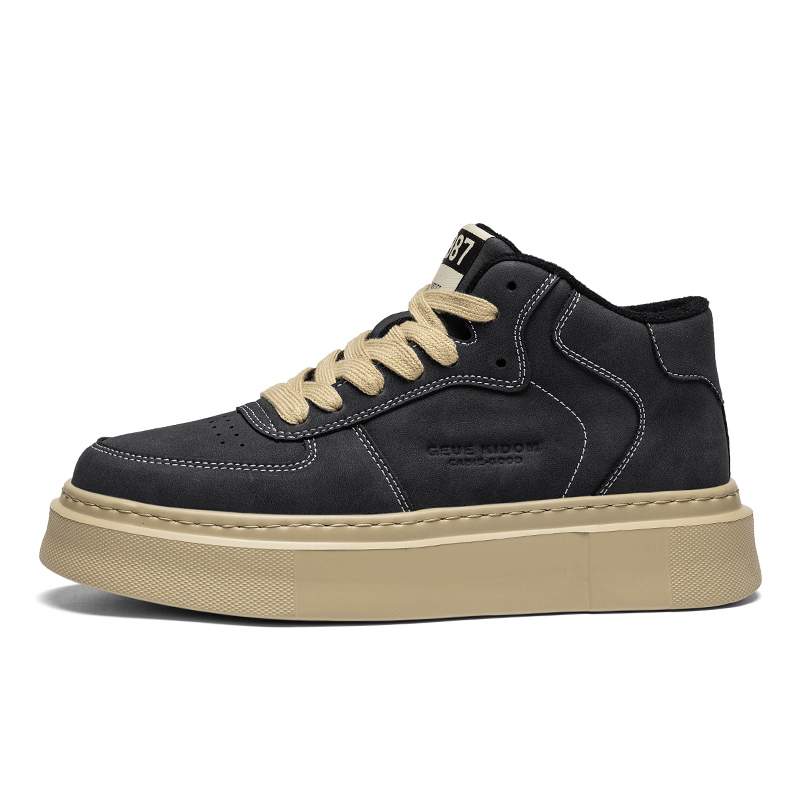 

CariteSport Мужские скейтерские кроссовки мид с флисовой подкладкой черные, цвет Black Fleece-Lined