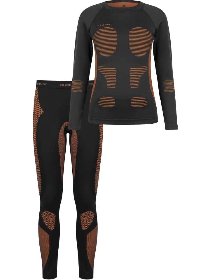 

Функциональный комплект нижнего белья рубашка + брюки унисекс оранжевого цвета normani