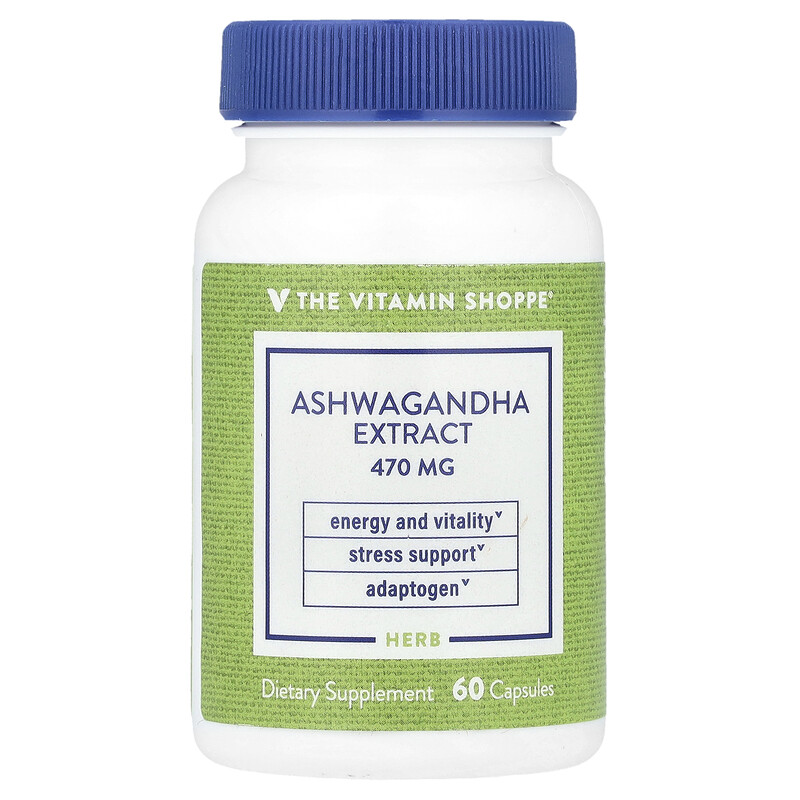 

The Vitamin Shoppe, Экстракт ашваганды, 470 мг, 60 капсул