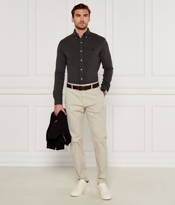 Рубашка мужская Polo Ralph Lauren хлопковая с логотипом, черный — фото 2