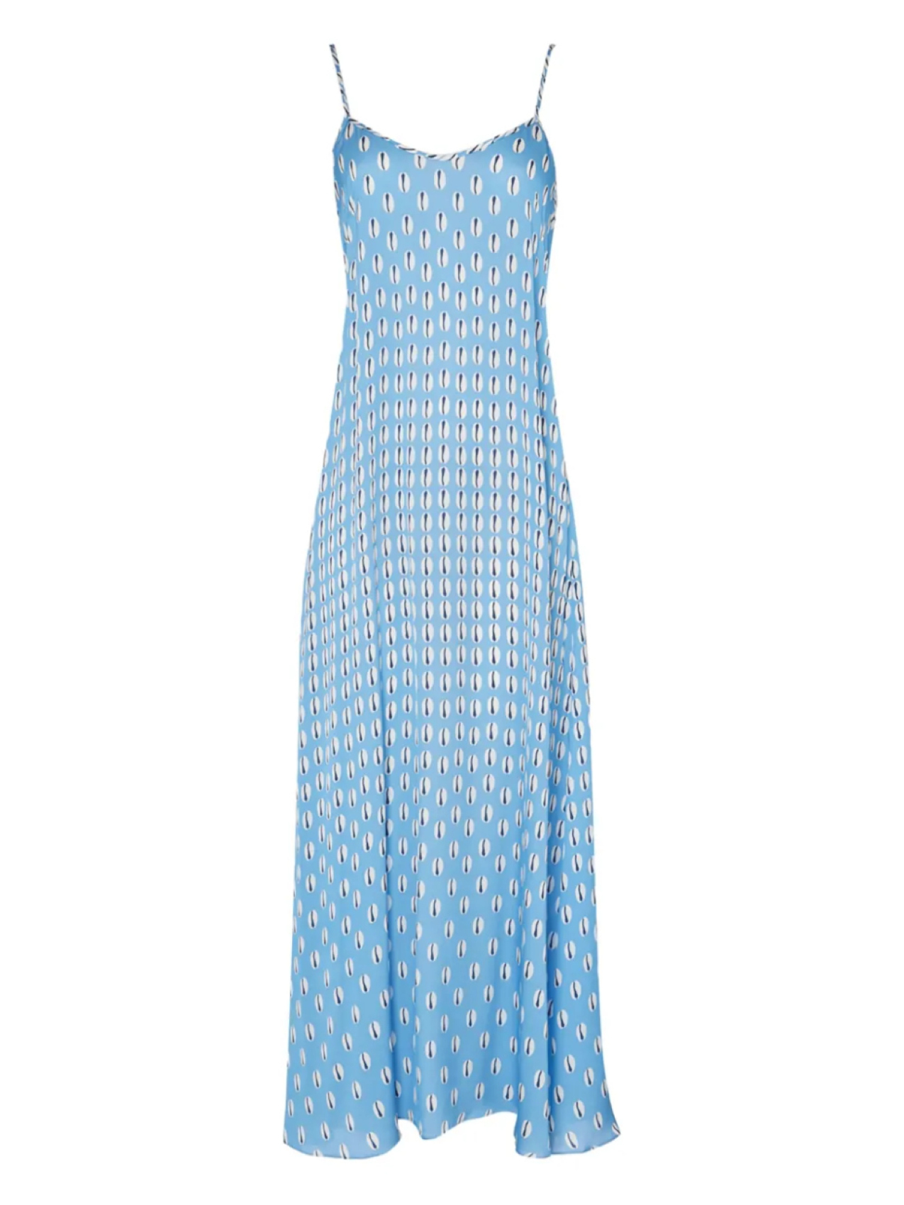 

Платье-комбинация миди с принтом каури Temperley London, синий