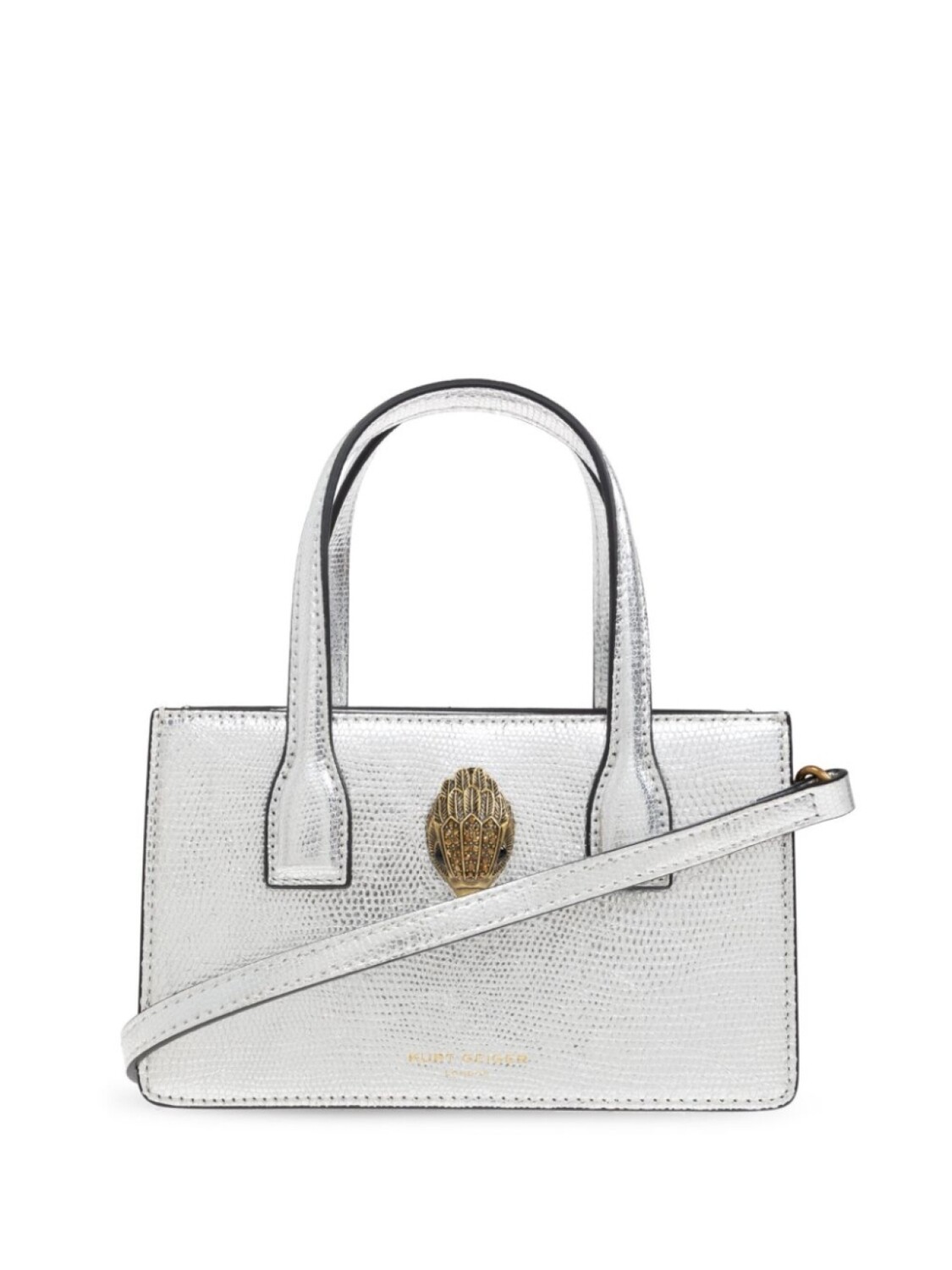 

Мини-сумка-тоут от Kurt Geiger London Bond, серебряный