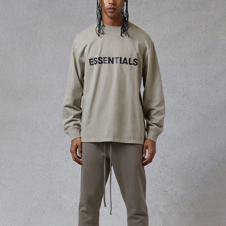 Футболка FW20 унисекс оливково-зеленого цвета Fear Of God Essentials, оливково-зеленый — фото 2