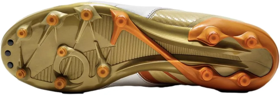 Футбольные бутсы Diadora Maximus Elite ITA T SLX для мужчин для твердого грунта - натуральная кожа премиум-класса, переворачивающийся язычок, ультралегкая подошва, произведено в Италии, белый/оранжевый — фото 4