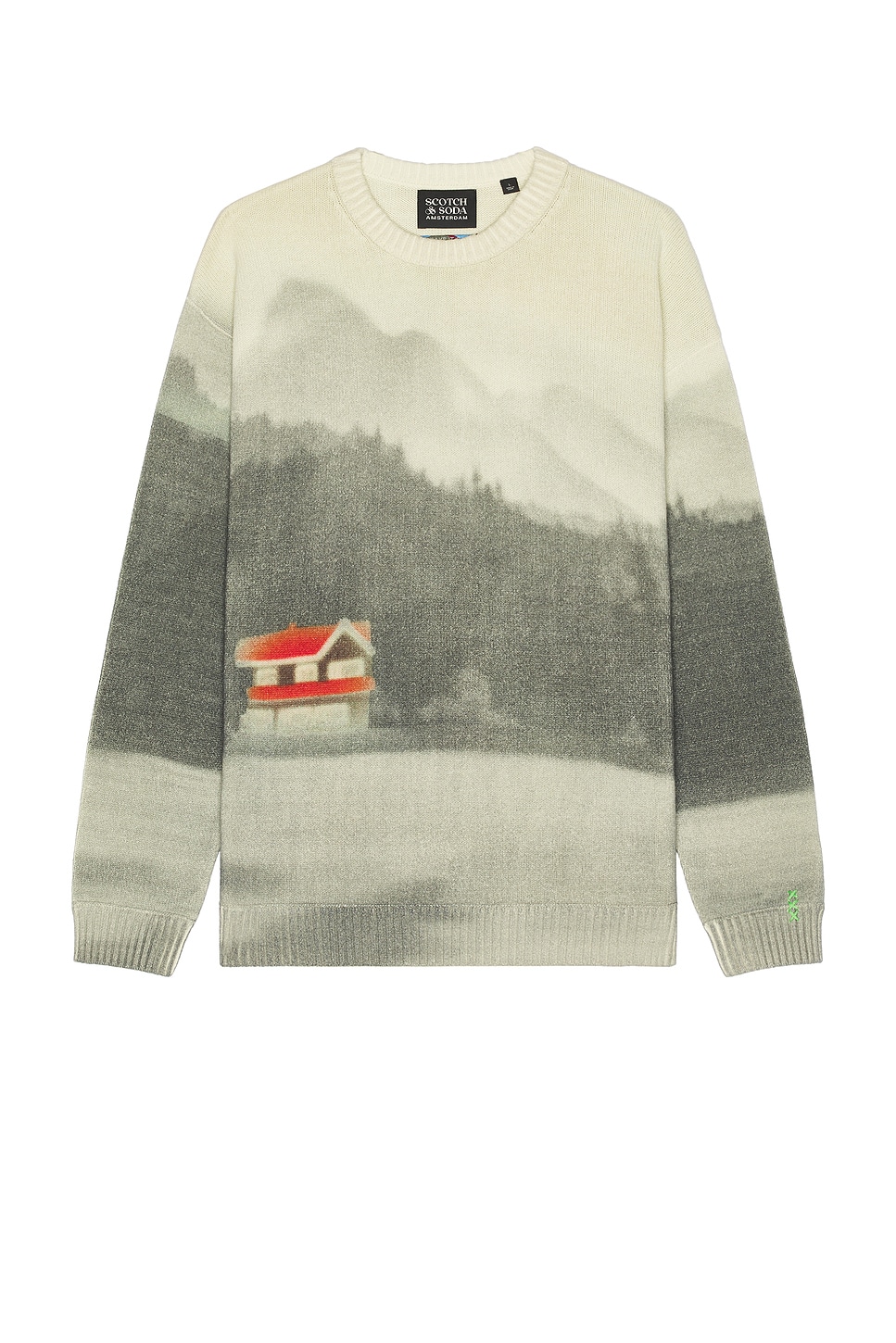 

Свитер с принтом и опущенными плечами Scotch & Soda, blur lakehouse