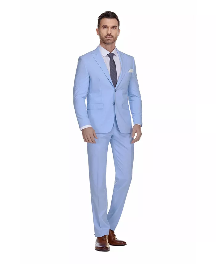 

Мужской 2-х предметный эластичный костюм Slim-Fit Gino Vitale, синий