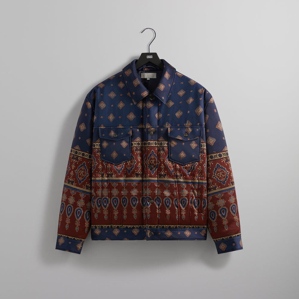 

Куртка Kith Puffed Jase Satin Trucker Jacket, цвет Rhone
