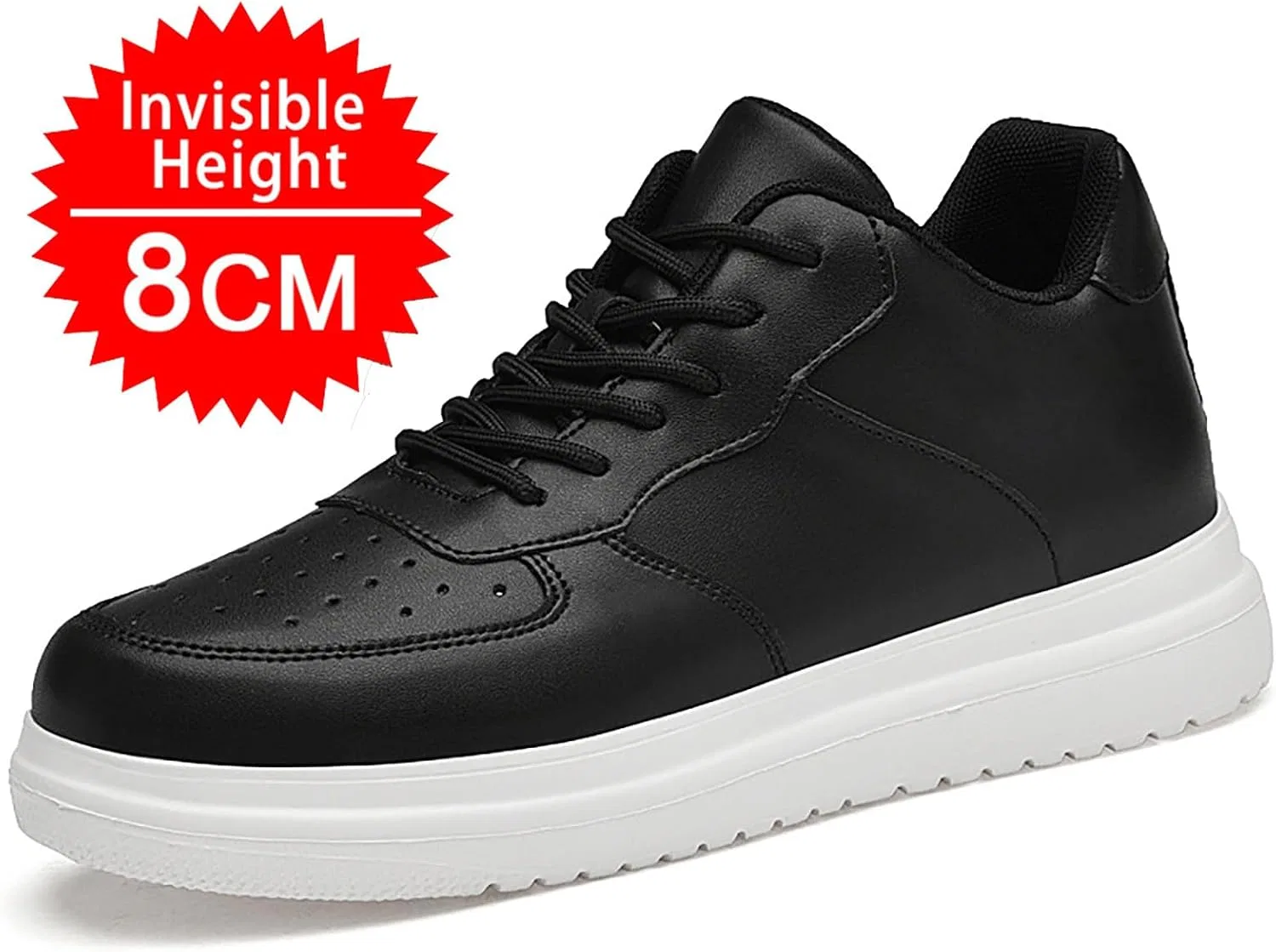 Кроссовки 2026 Schuhe mit Erhöhungen für Herren, 6/8/10 cm, Unisex, höhenverstellbar, lässige Schuhe mit Erhöhungen, rutschfeste, atmungsaktive Turnschuhe Schnürschuhe Generic, Schwarz — фото 3