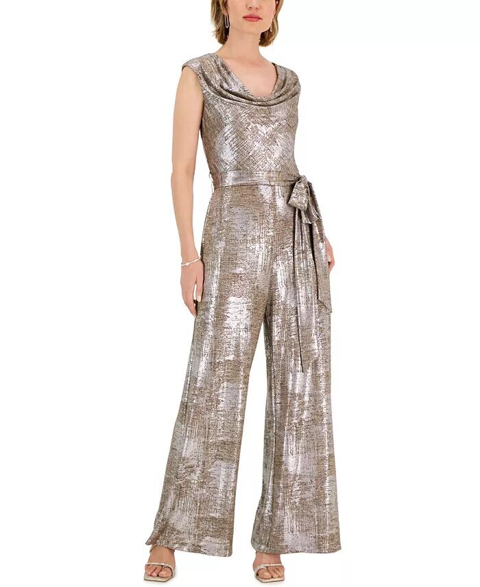 

Комбинезон Petite Metallic Jersey с воротником-хомутиком Connected