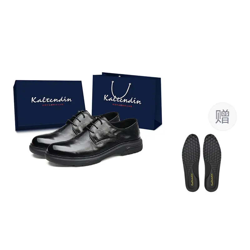 

Kaltendin Повседневные кожаные туфли мужские низкие черные, цвет Black[Box Included]