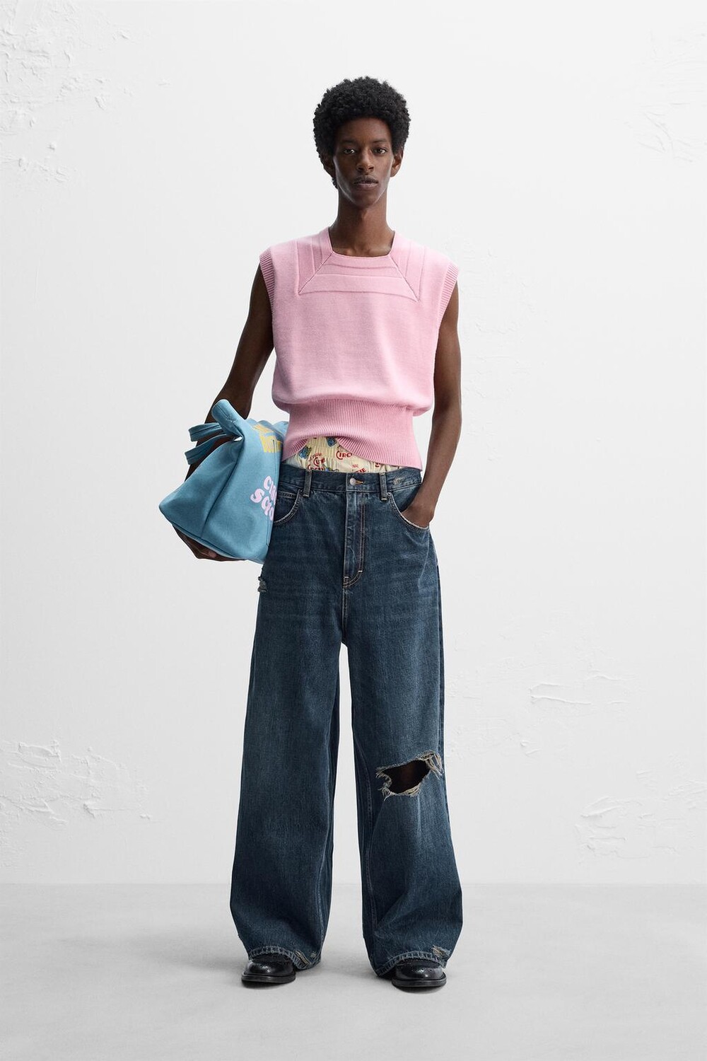 

Вязаный жилет x harry lambert ZARA, розовый
