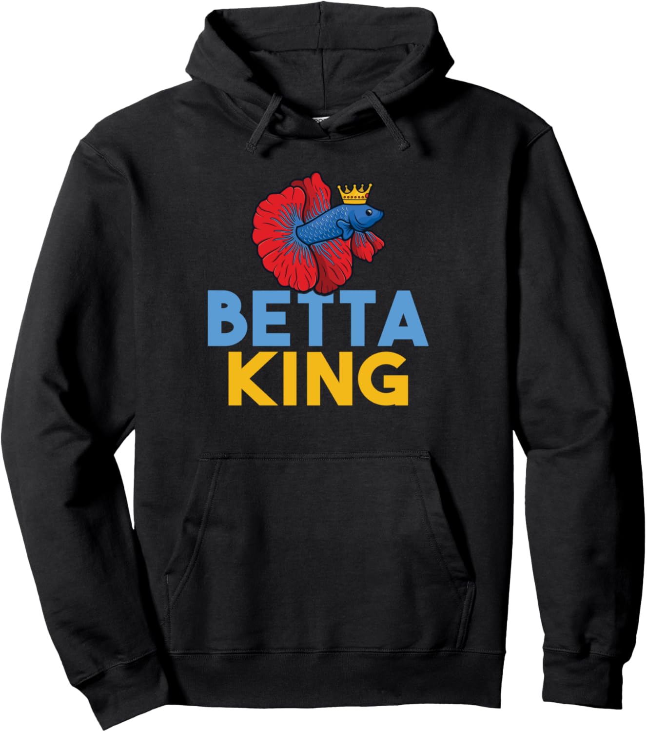 

Толстовка с изображением рыбки Бетта Кинг Betta Lover Gifts, черный