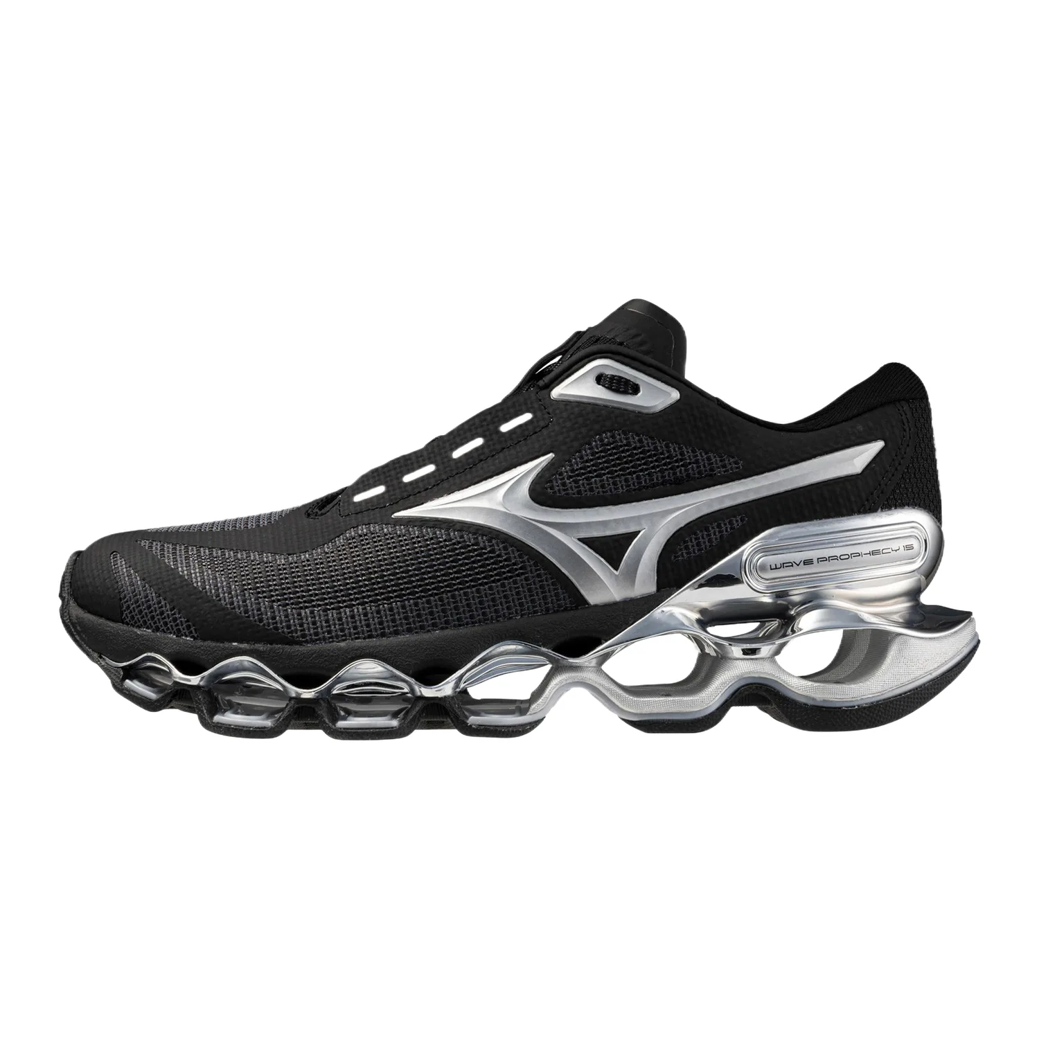 Wave Prophecy 15 Cushioning Abrasion Resistant Breathable Rebound низкие кроссовки для бега Unisex Mizuno, черный/starry серебро