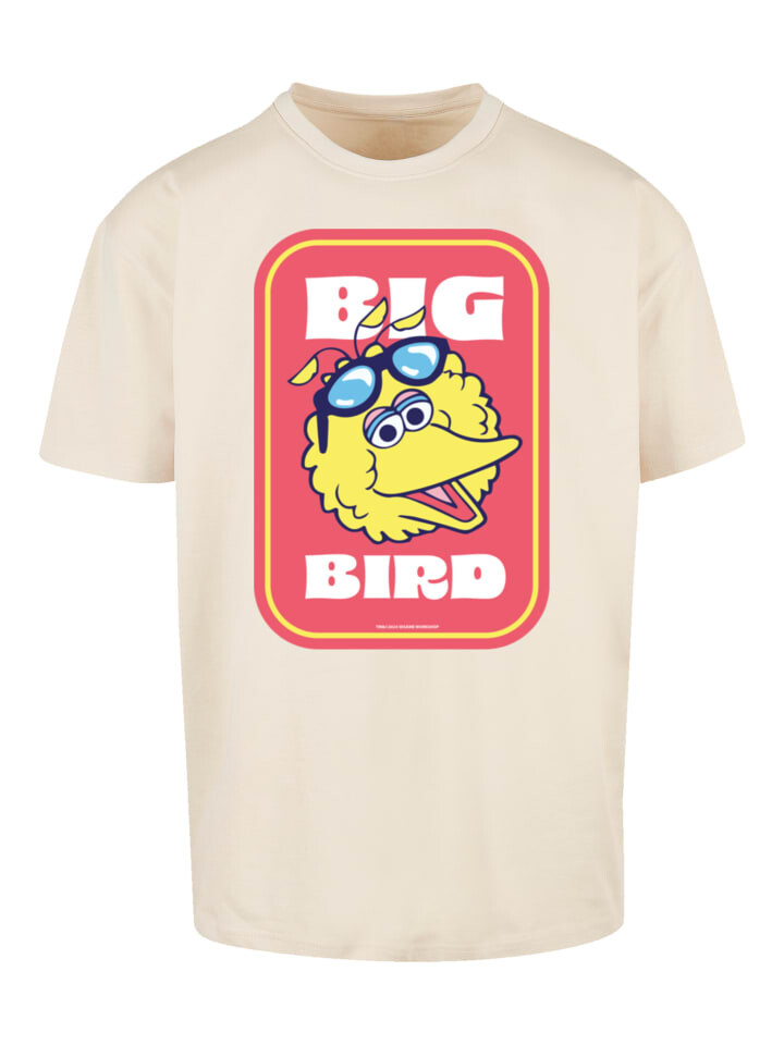 

Футболка F4NT4STIC Heavy Oversize T-Shirt Sesamstraße Bilbo Big Bird Sticker, песочный