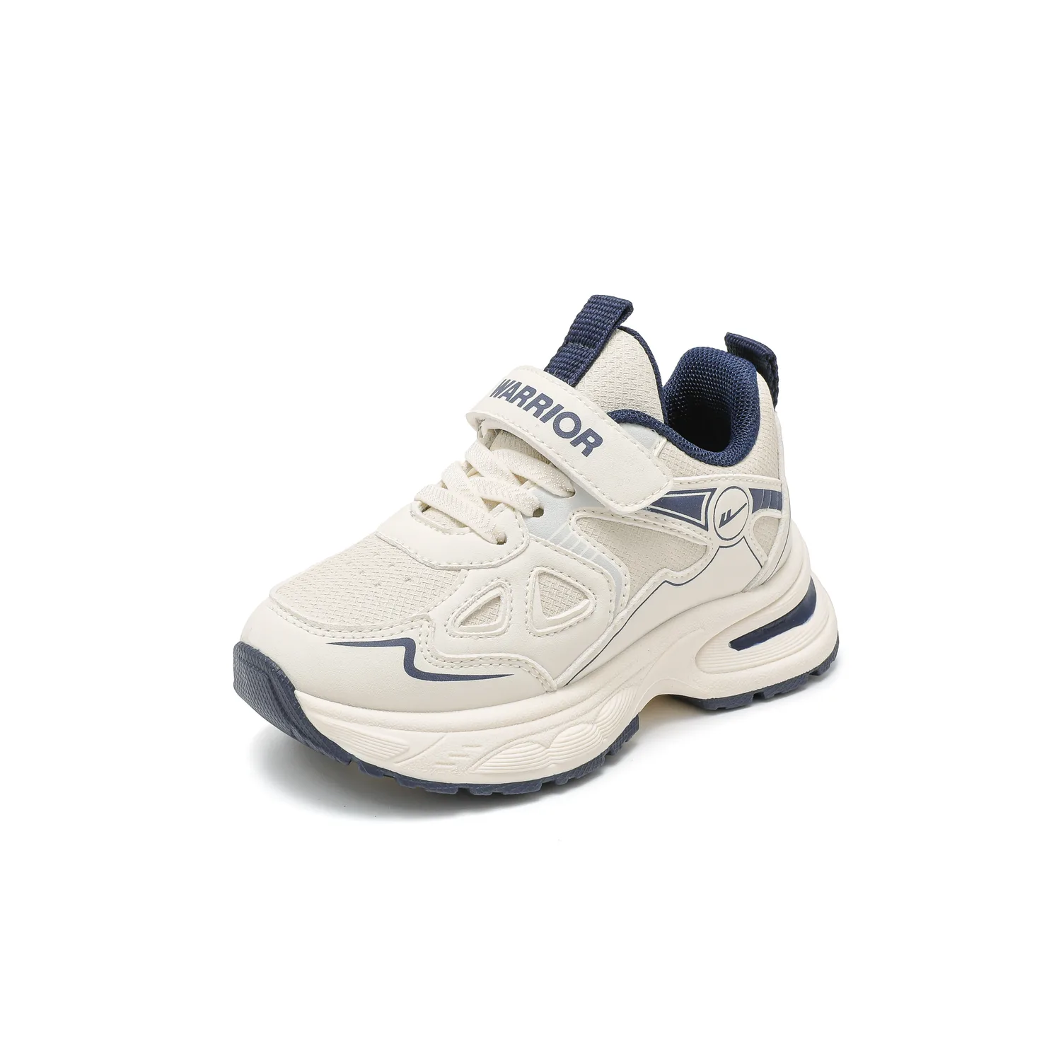 Детские кроссовки mid top lifestyle из искусственной кожи с противоскользящей подошвой и амортизацией WARRIOR, бежевый/синий — фото 4