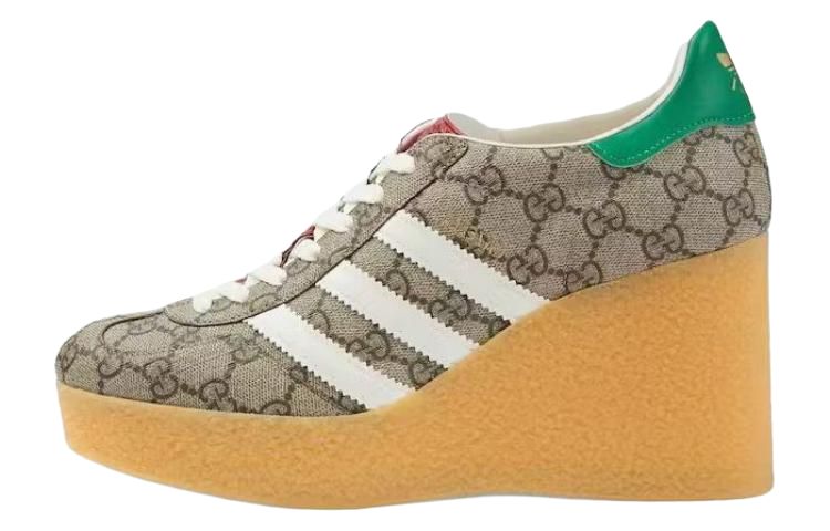 GUCCI Adidas X Женские Кеды Gazelle 'Бежевый GG Монограммный' Женские - Эбони, цвет Ebony