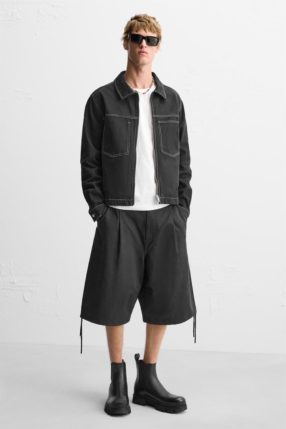 

Массивные ботинки «челси» ZARA, черный