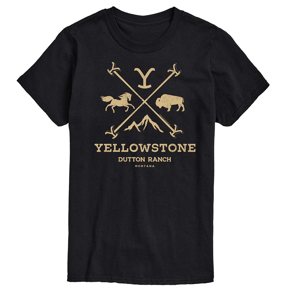 

Мужская футболка с графическим логотипом Yellowstone Branding Iron Badge, черный