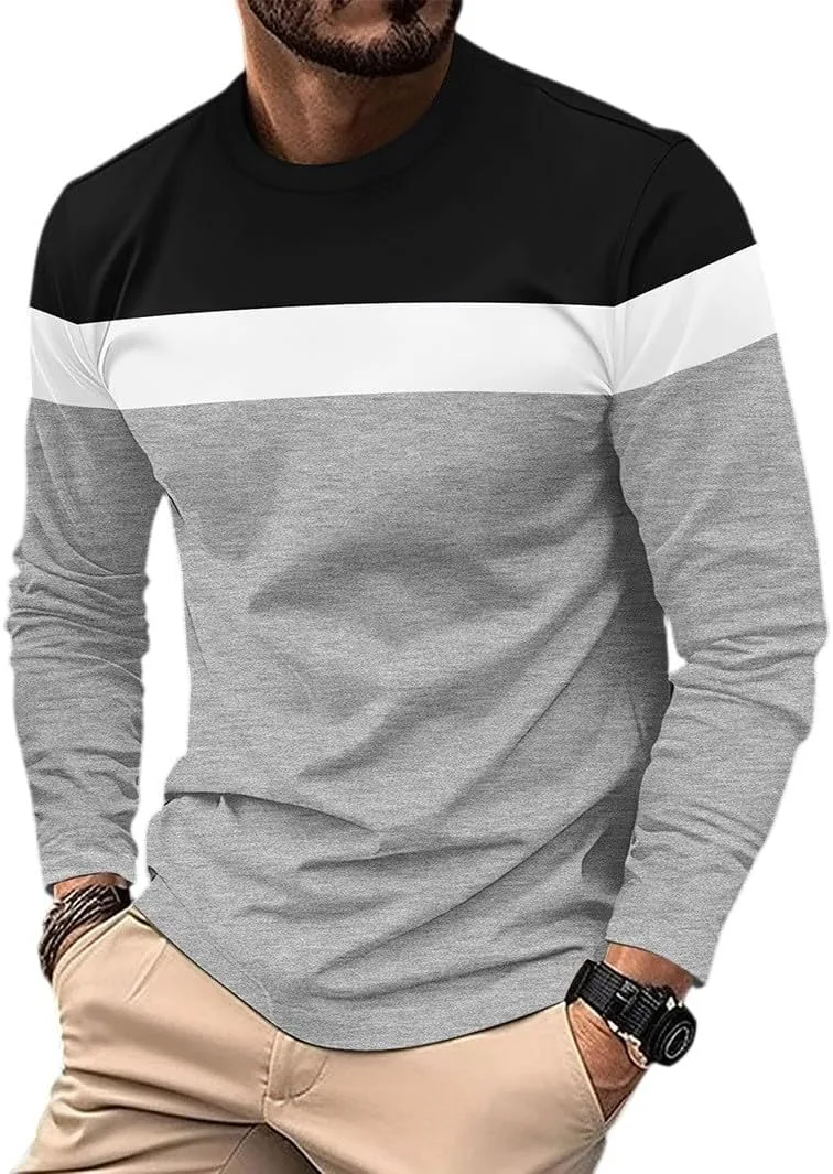 

Мужская летняя футболка с длинным рукавом и круглым вырезом, мягкая и эластичная, размеры S-2XL