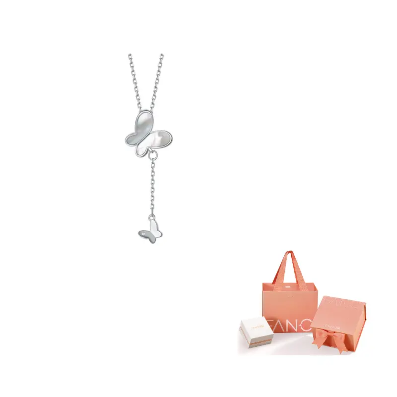 

FANCI Инкрустированный цирконом белый перламутровый кулон "Dream Butterfly" для женщин