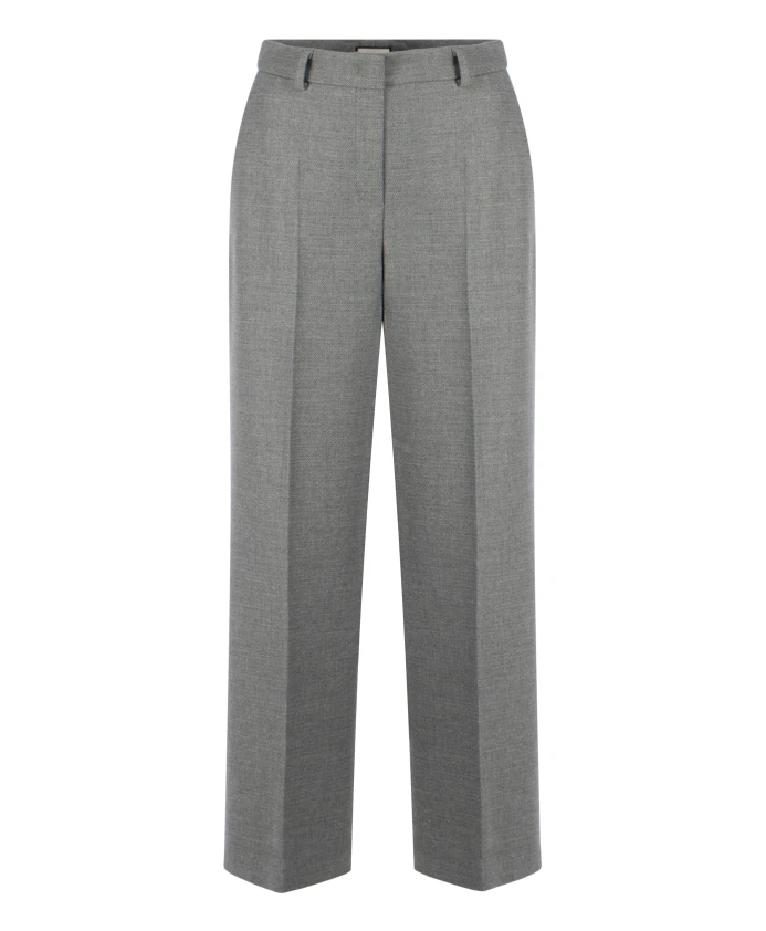 

Брюки прямого кроя с высокой талией, изготовленные из смесовой шерсти. Seductive, серый