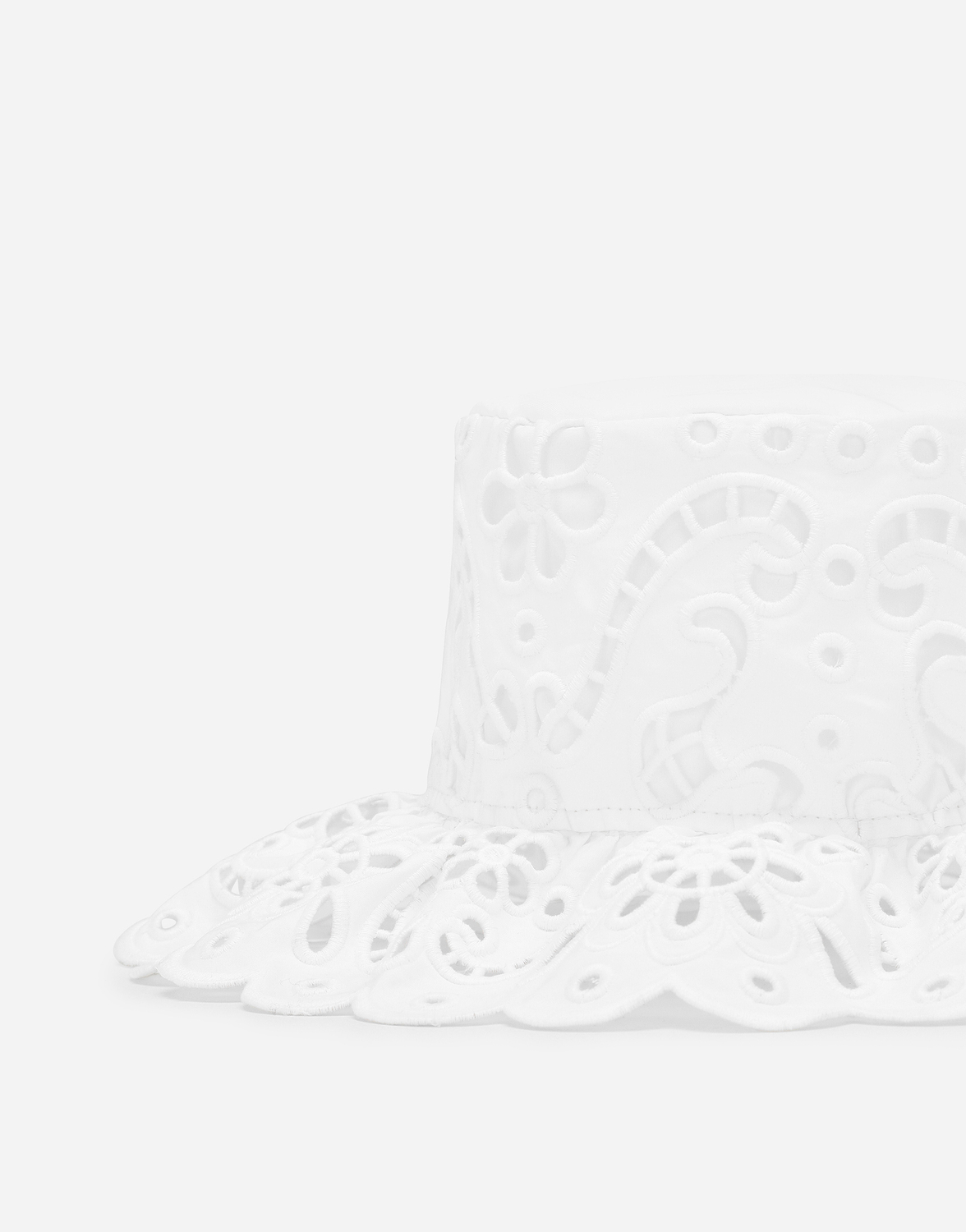 Хлопковая шляпа с вышивкой англезе Dolce & Gabbana, белый — фото 3