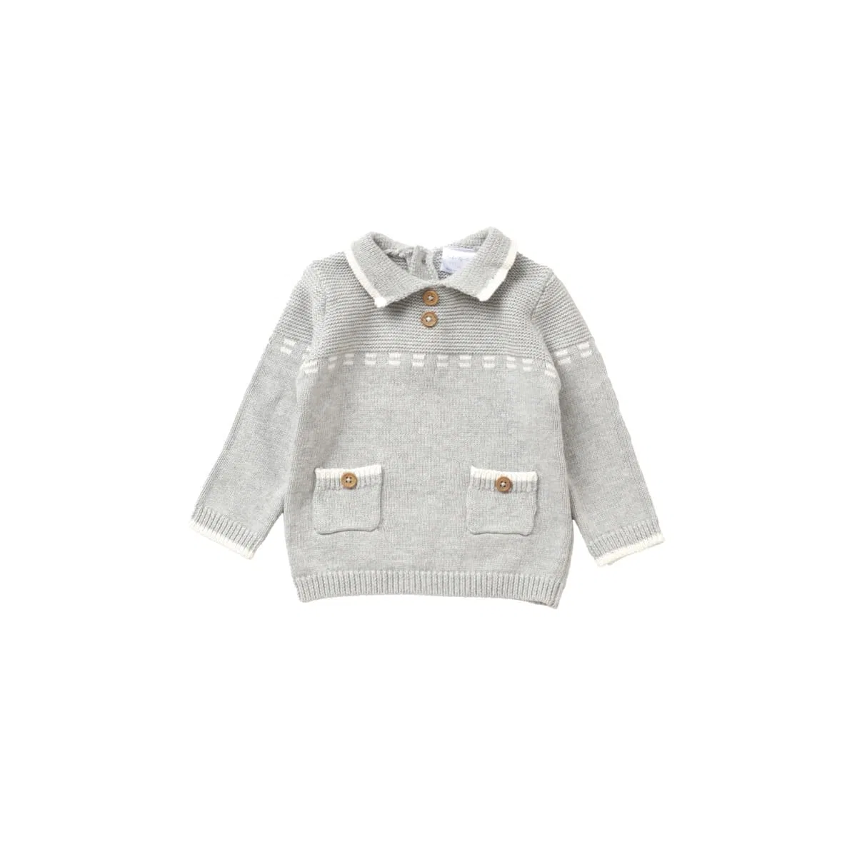 Детский пуловер в поло, комплект из пуловера и штанов, Rock a Bye Baby Boutique, серый — фото 2