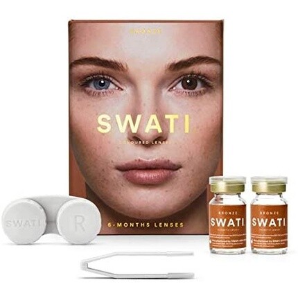 

Контактные линзы SWATI Cosmetics бронзового цвета 0,0 диоптриена, базовая кривая 8,7 мм, диаметр 14,20 мм