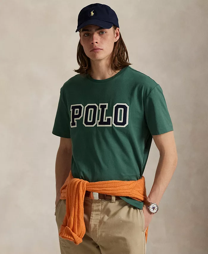 

Мужская классическая футболка с логотипом Polo Ralph Lauren, зеленый