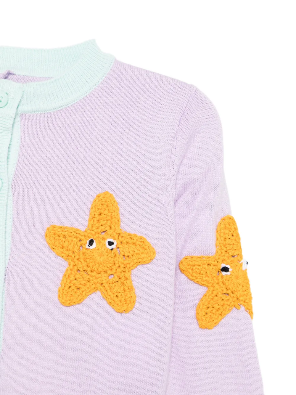 Кардиган с нашивками в виде звезд Stella Mccartney Kids, фиолетовый — фото 3
