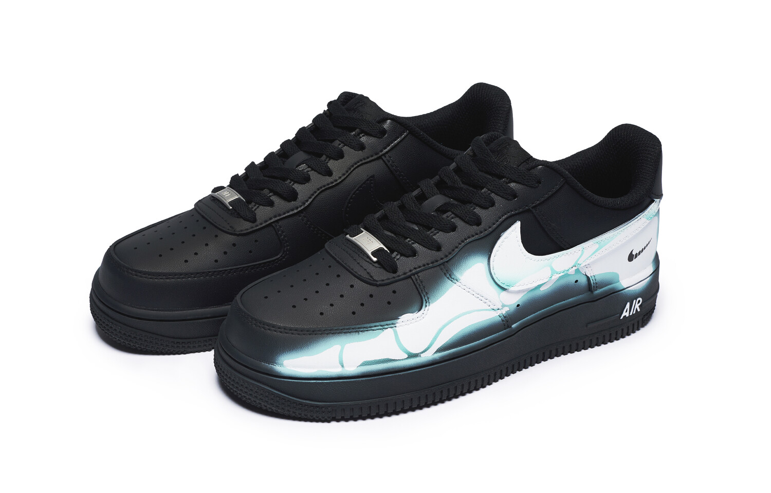 Кроссовки Nike Air Force 1 Skateboarding Shoes Unisex Low-top White/Tiffany Blue, синий — фото 4