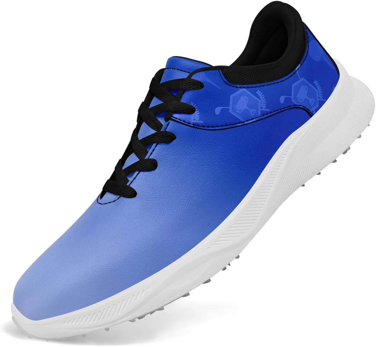 

Градиентные гольф-кроссовки без шипов для мужчин и женщин, водонепроницаемые, дышащие, для ходьбы и спорта, для гольф-курса и повседневной носки Awsole, черный