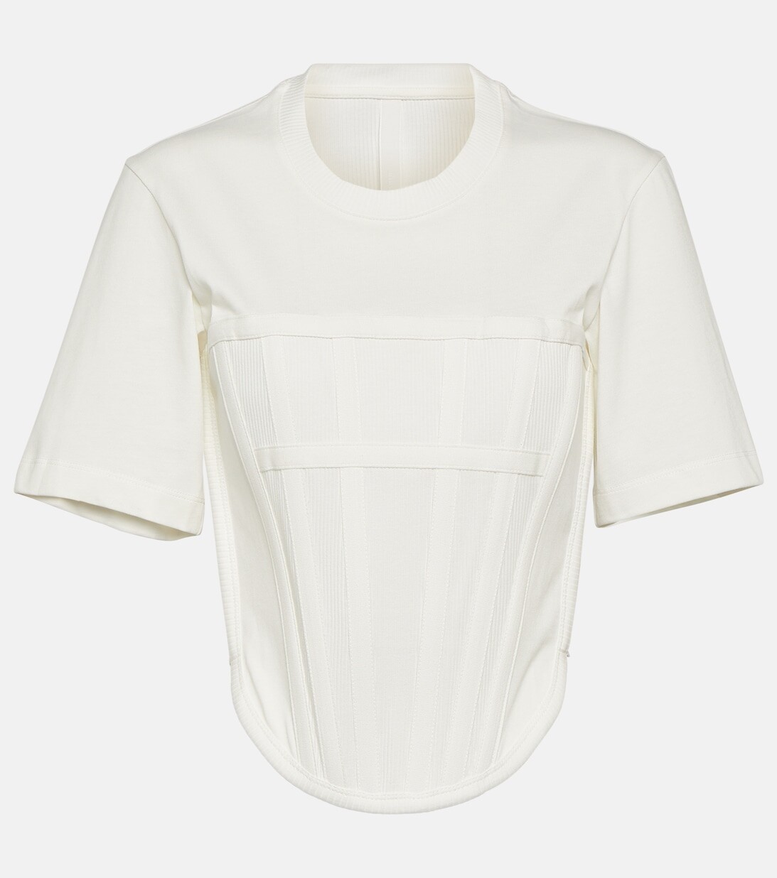 

Корсетная футболка из хлопкового джерси DION LEE, белый