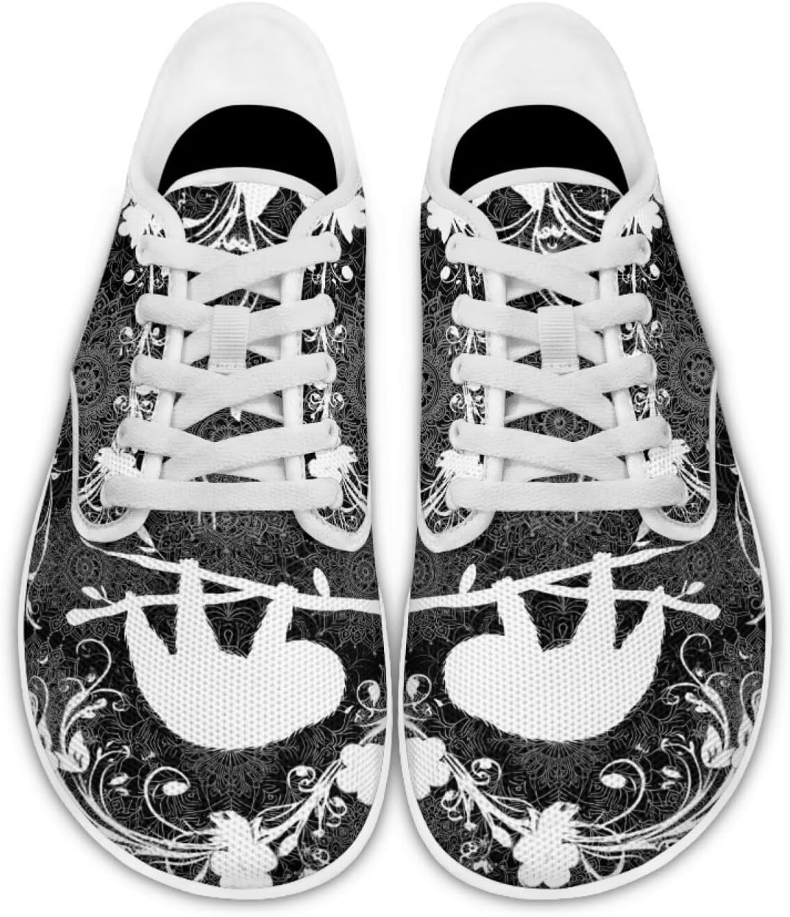 

Кроссовки для женщин и мужчин с широким носком, нулевая посадка, минималистичные, комфортные для тенниса, офиса и повседневной носки Pointodoor, Sloth Boho Mandala Print