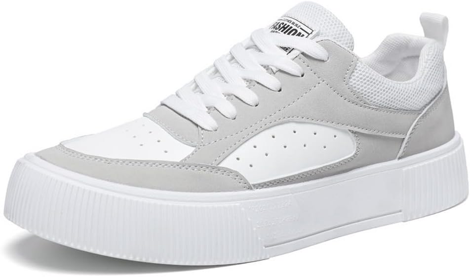 

Мужские платформенные кроссовки tazimall, повседневные низкие спортивные туфли, белый/серый
