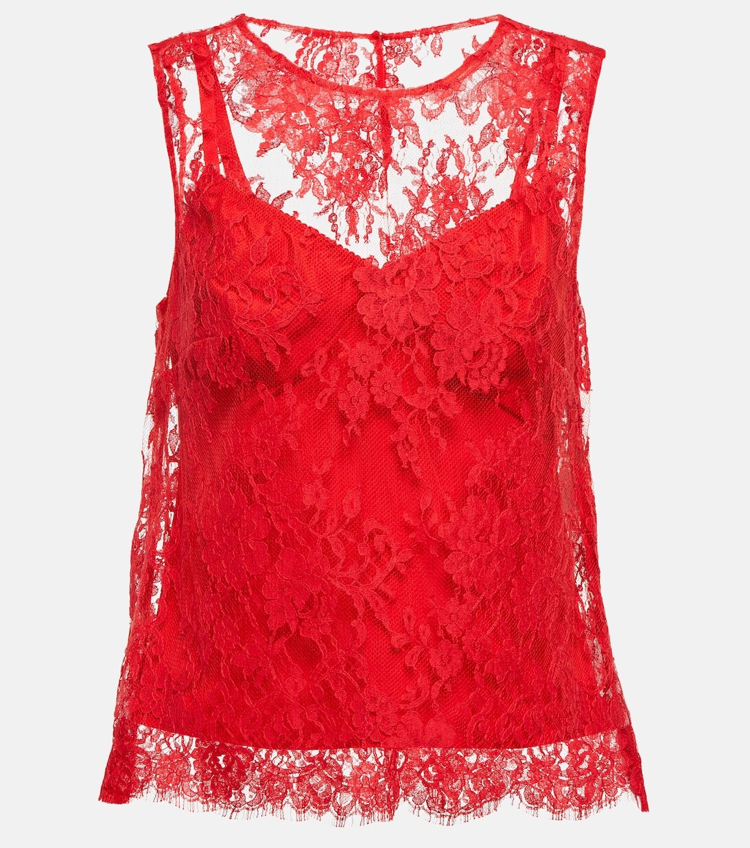

Топ из цветочного кружева шантильи DOLCE&GABBANA, красный