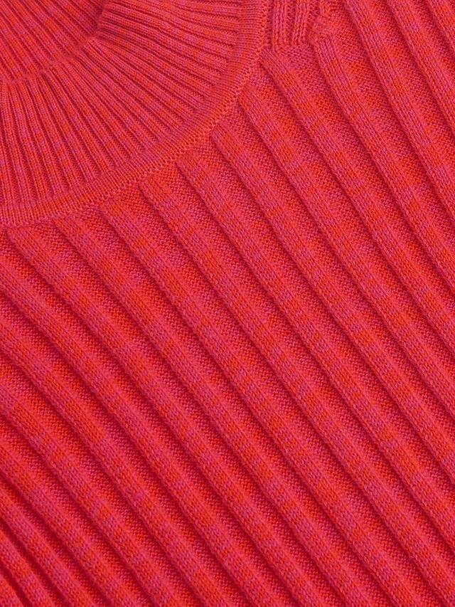 Детский джемпер с высоким воротником из ребристого трикотажа Whistles, Pink — фото 3