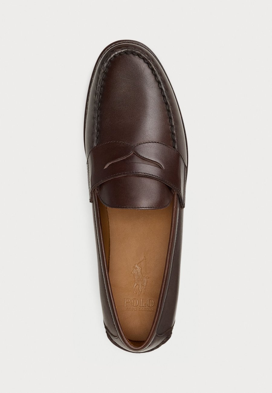 Лоферы Polo Ralph Lauren ALSTON BURNISHED LEATHER PENNY LOAFER, Dark Brown — фото 4