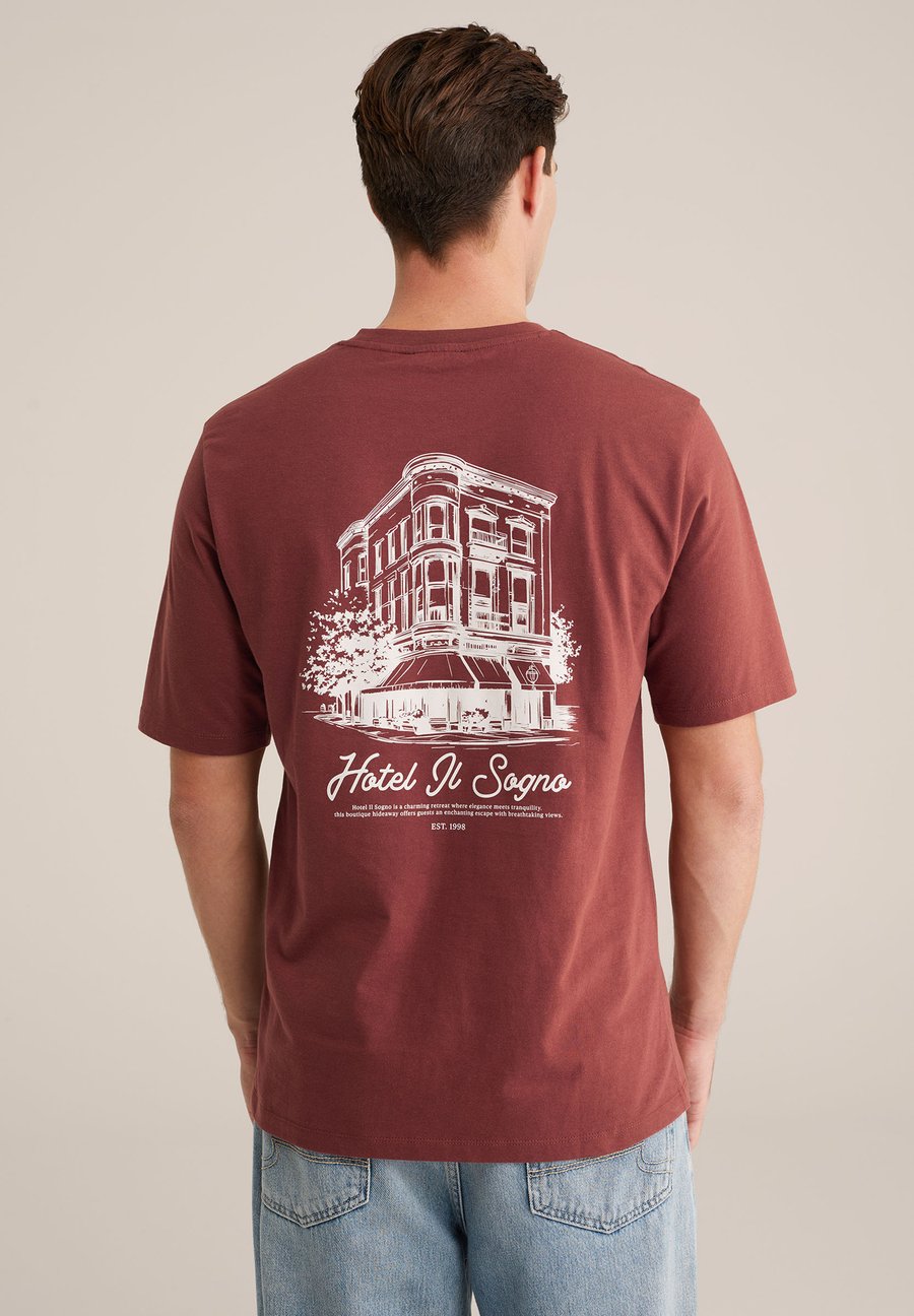 

Футболка WE Fashion Print T-shirt, Rust Brown/Brown, Серый, Футболка WE Fashion Print T-shirt, Rust Brown/Brown