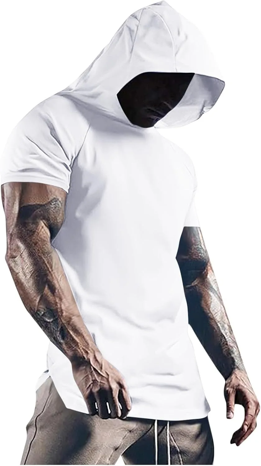 

Мужская толстовка с капюшоном для тренировок Muscle T Shirt QUNPIU