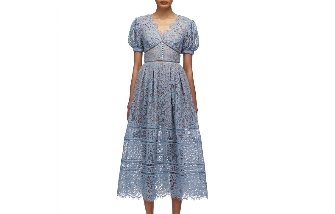 

Self-portrait Женское платье с коротким рукавом Self portrait светло-голубого цвета