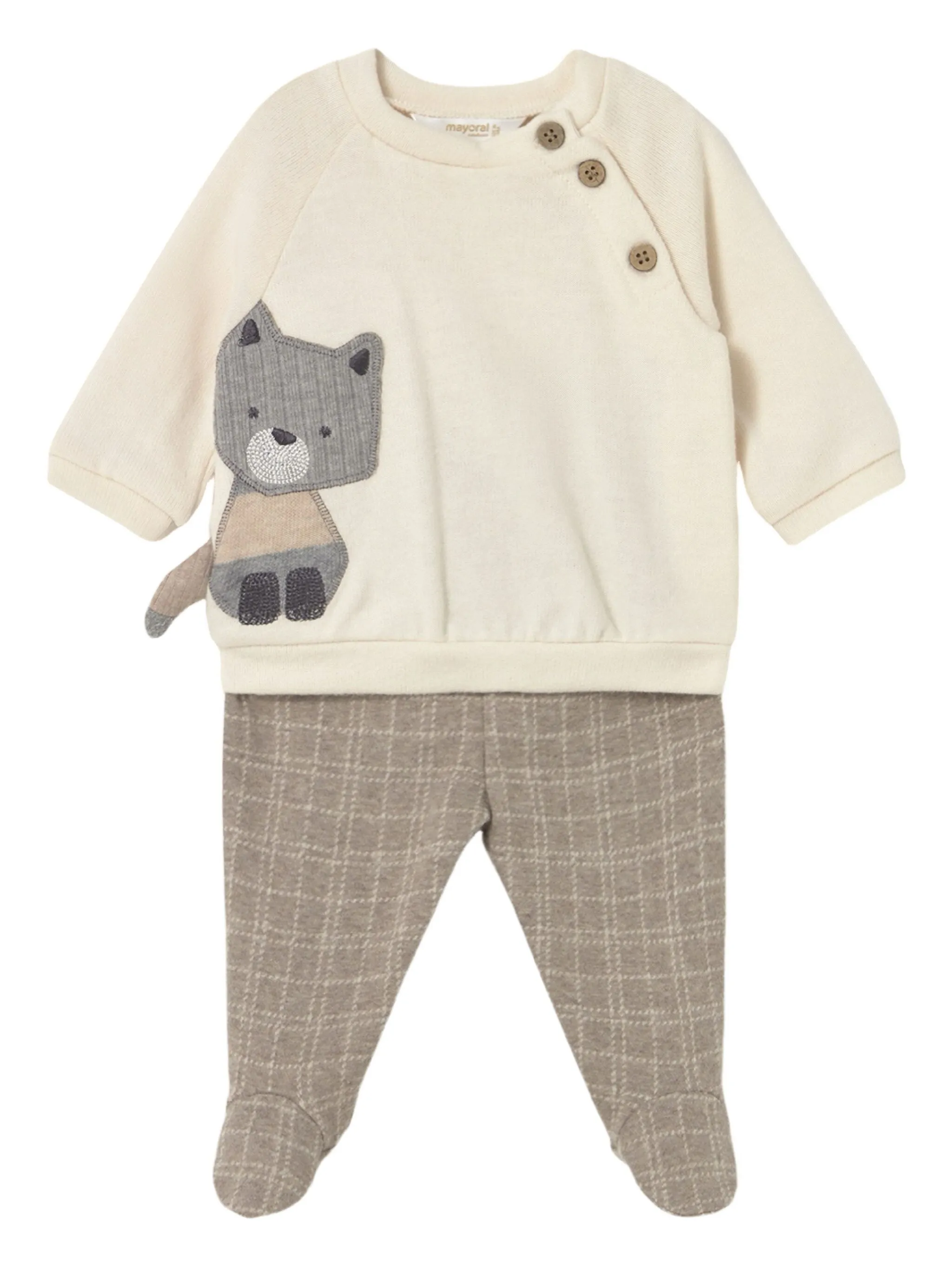 

Спортивный костюм в клетку с аппликацией Mayoral, бежевый