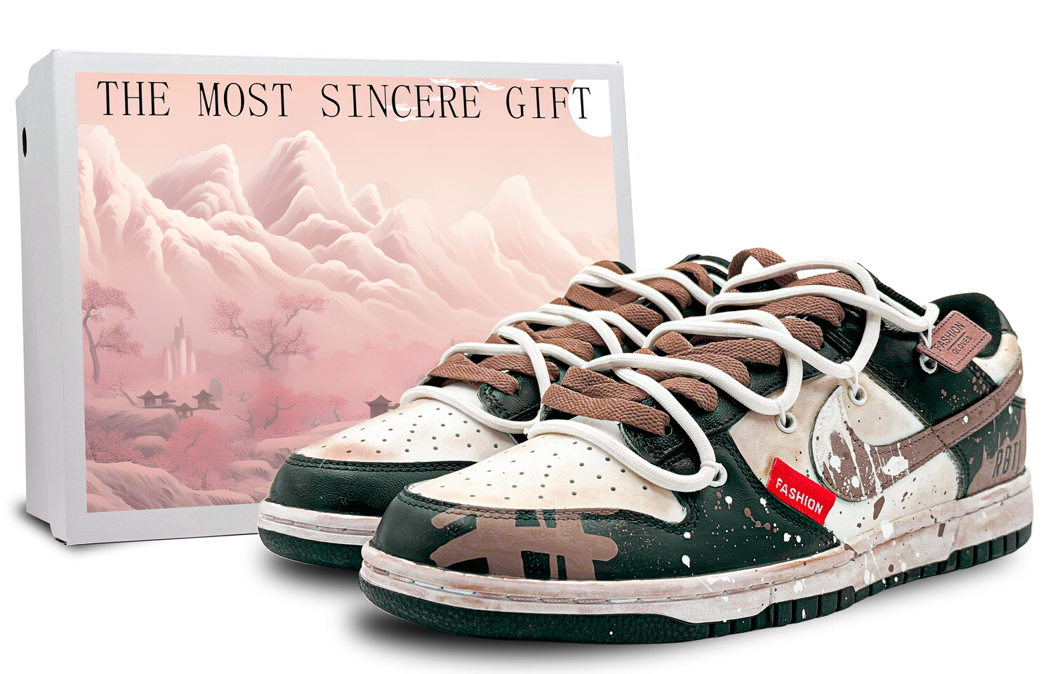 

Кроссовки Nike Dunk Skateboarding Shoes Men Low-top Black, цвет Chocolate