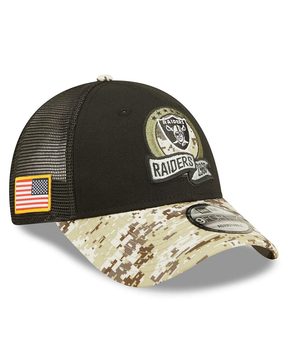 

Кепка Snapback Trucker 9FORTY для юношей черного цвета с камуфляжным принтом Las Vegas Raiders 2022 Salute To Service New Era