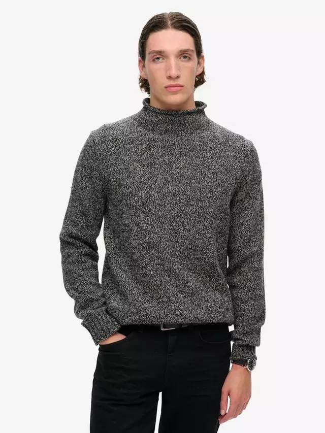 

Джемпер Superdry 90s Roll Neck, цвет black/marl