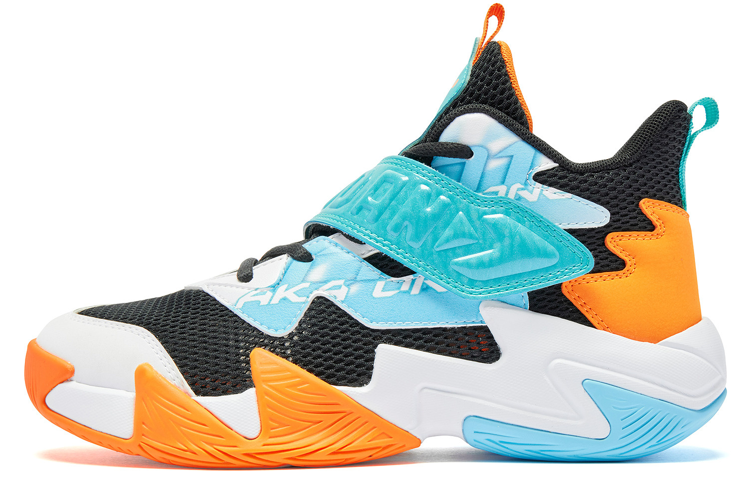 

QIAODAN Противоскользящие износостойкие баскетбольные кроссовки Mid Top для детей черно-синие