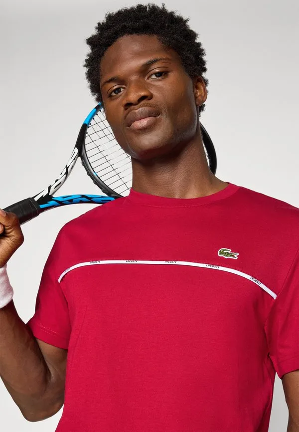 Футболка с принтом в виде ленты Lacoste Sport, Bordeaux — фото 4