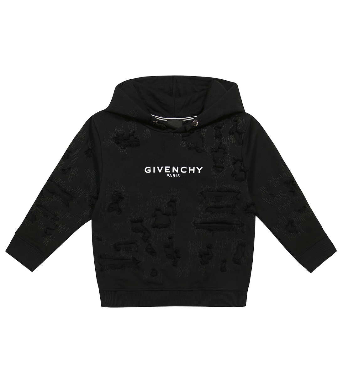 

Толстовка с капюшоном из хлопковой смеси с логотипом Givenchy Kids, черный