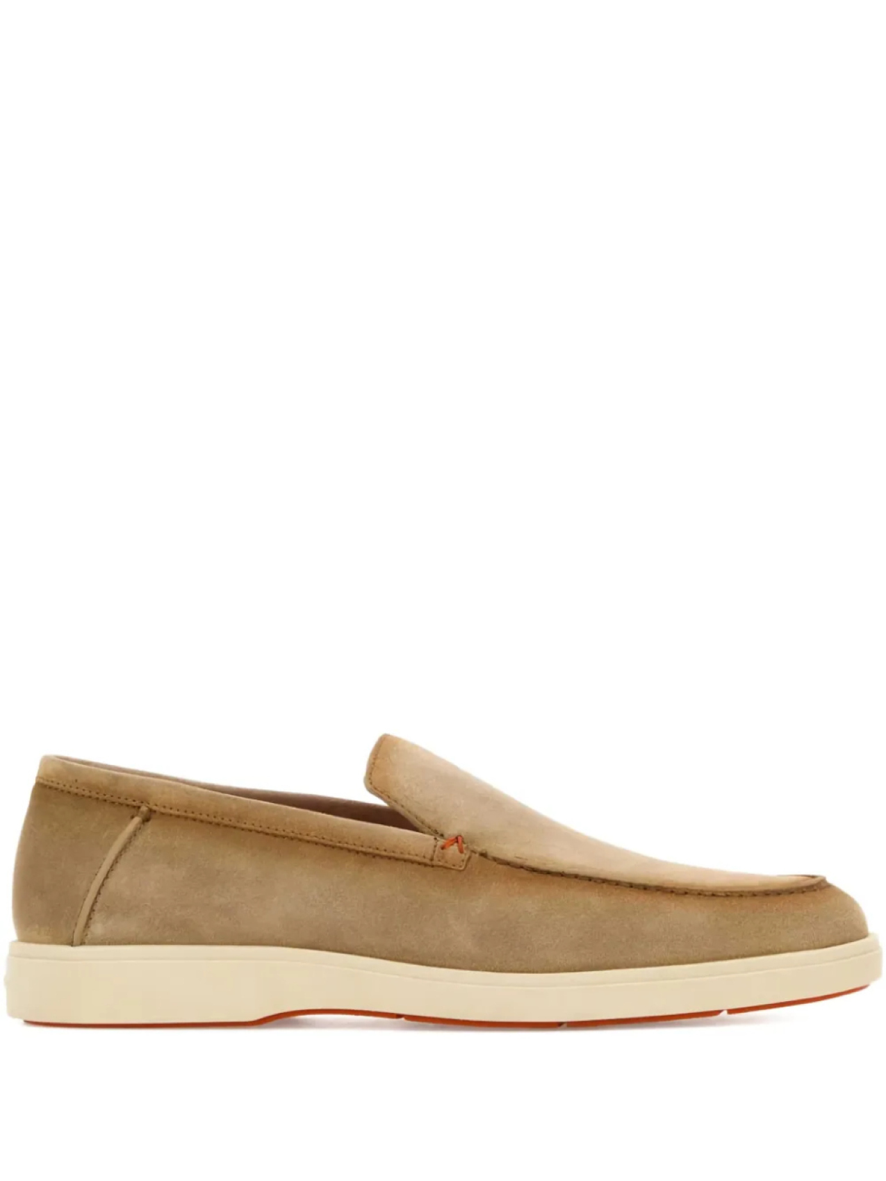

Замшевые мокасины без застежек Santoni, коричневый