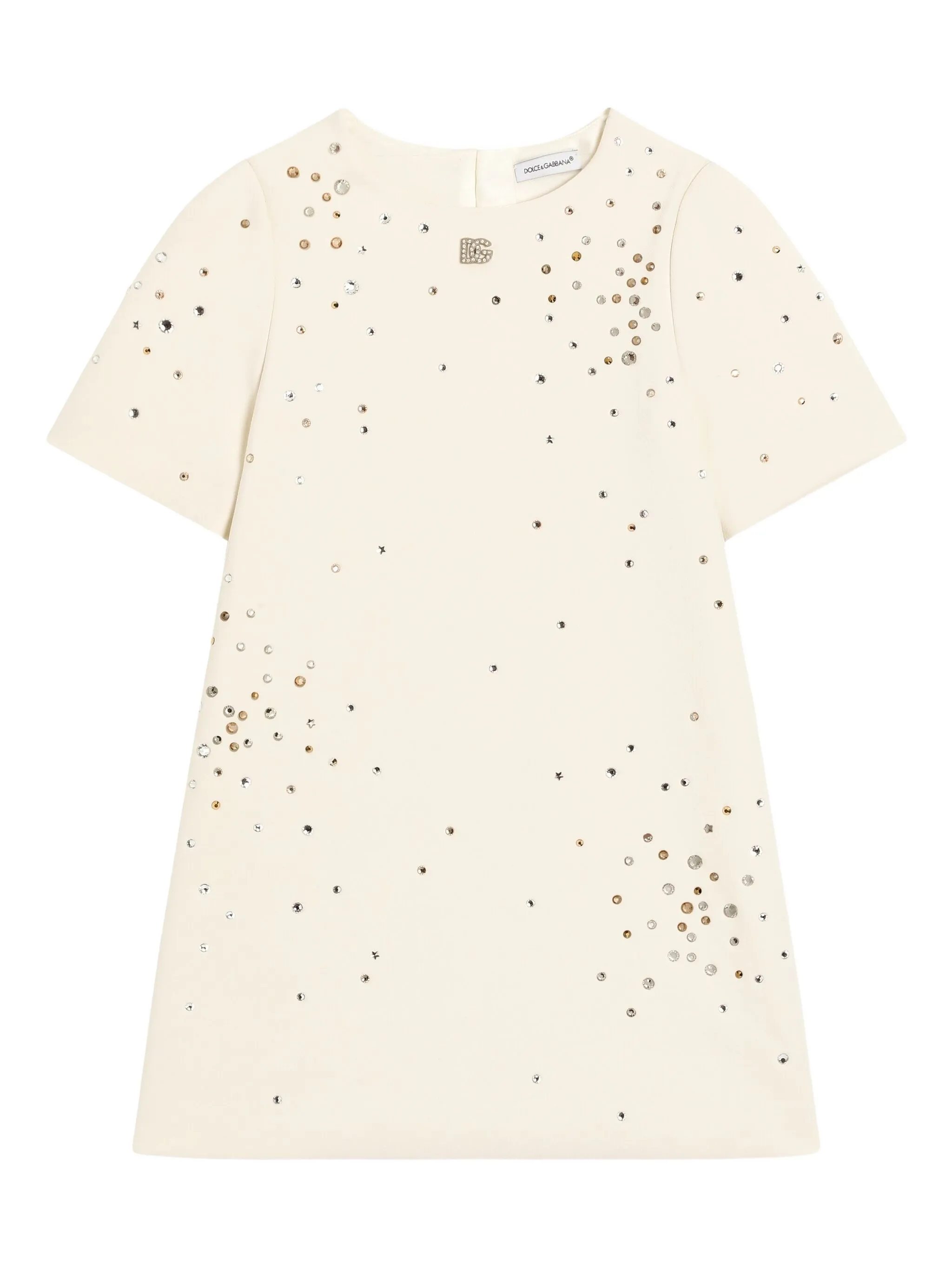 

Декорированное платье из ткани кади Dolce & Gabbana Kids, бежевый